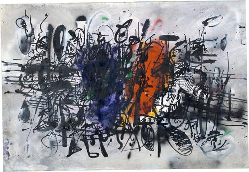 Série des écritures blanches, 1960, huile sur toile, 94 x 137 cm