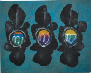 Variation sur un thème, 1963, huile et glycéro-spray sur papier froissé marouflé sur toile, 153 x 193 cm