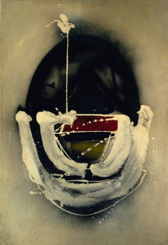 Galets éclatés II, 1959, huile, vinyle et glycéro-spray sur toile, 100 x 89 cm